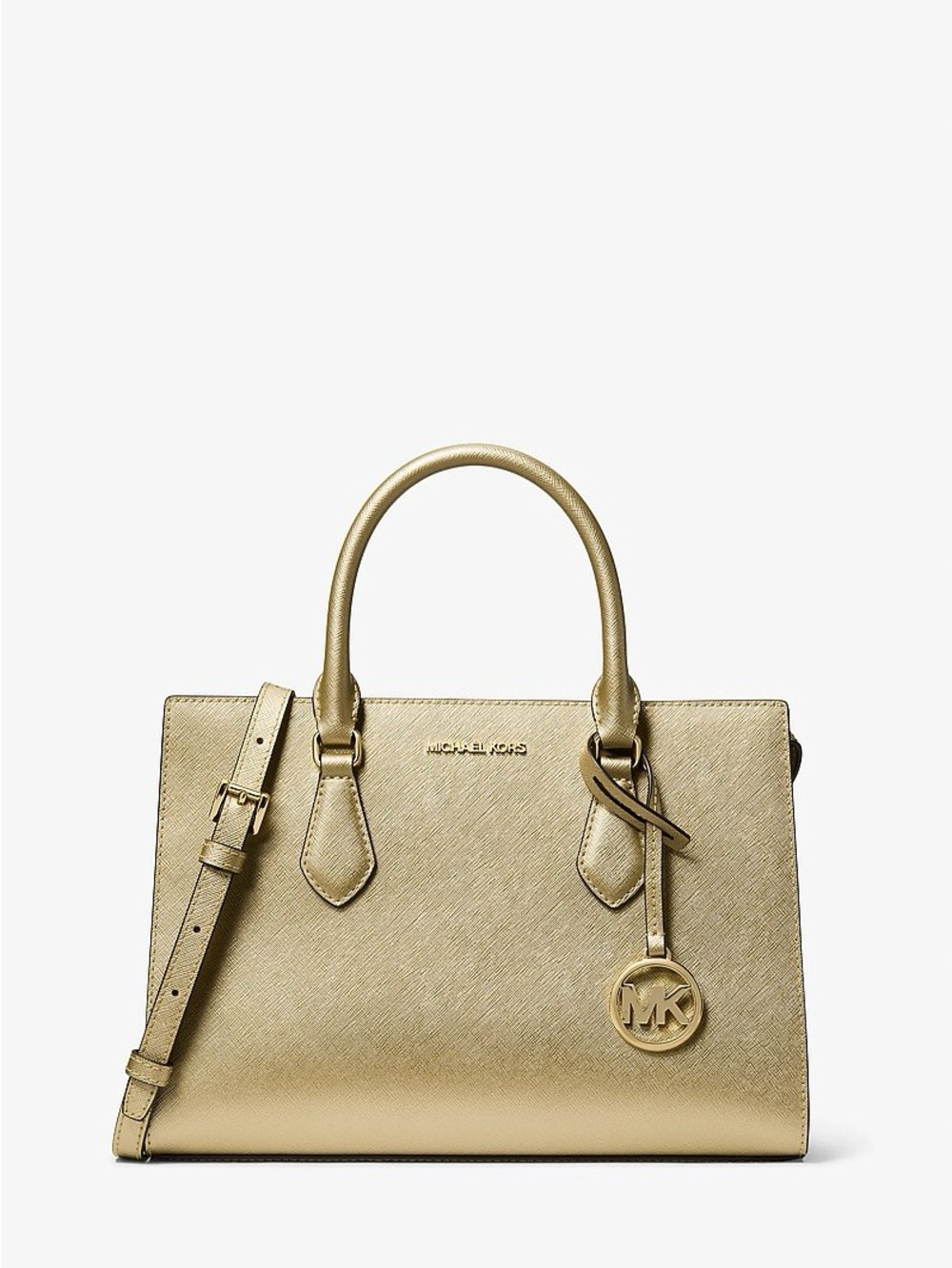 Michael Kors Metallic Gold Saffiano Satchel